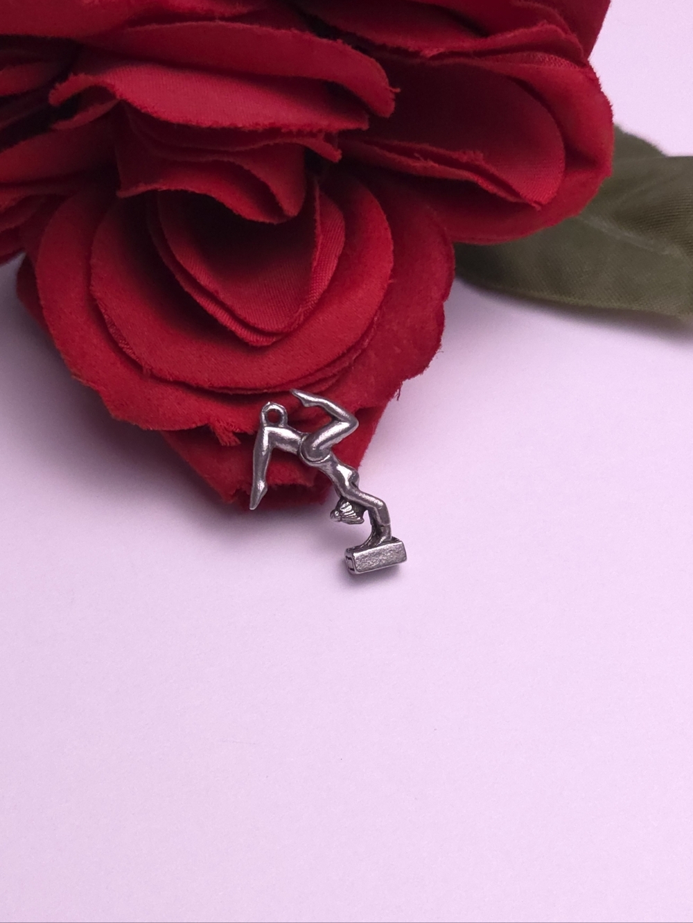 Vintage Sterling Silver Gymnast Hand Stand on Balance Beam Charm or Pendant